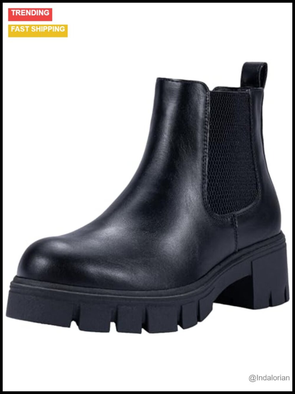 Chunky Platform Chelsea Ankle Boots, Slip On, Memory Foam Insole